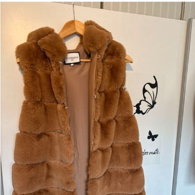 Gilet fourrure femme chaude capuche 