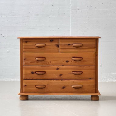 Comodino in legno di pino stile scandinavo, anni 1980