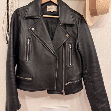 Giacca biker / giacca in pelle Claudie Pierlot, pelle di agnello
