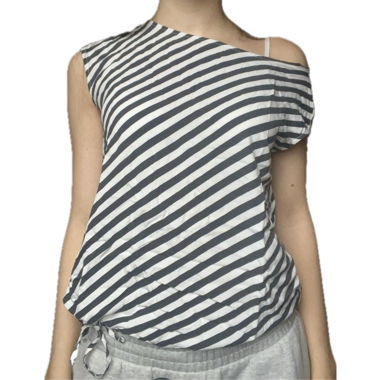 Vintage Striped Off-the-shoulder Top