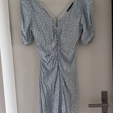 Vestito Zara azzurro baby con pois