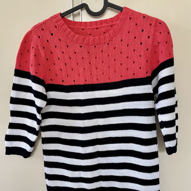 Pull manches 3/4 fait main