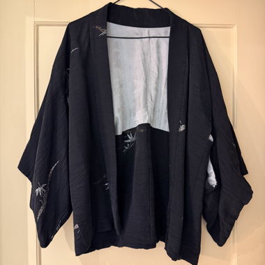 Giacca Kimono nera con ricamo