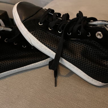 Geox Black perforated high-top sneakers