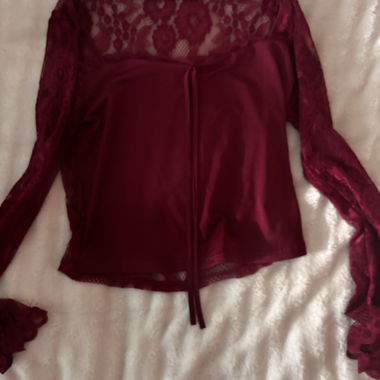 Bordeaux Spitzen-Top