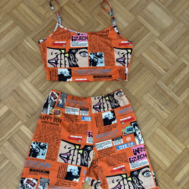 Printed Tank Top and Shorts Set