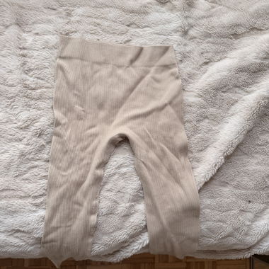 Leggings a coste beige