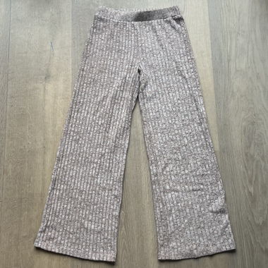 Pantaloni in maglia a coste ONLY rosa-beige