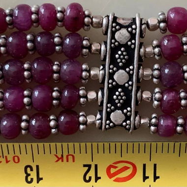 Braccialetto di rubini e argento 925