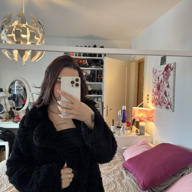 Veste noir fourrure 