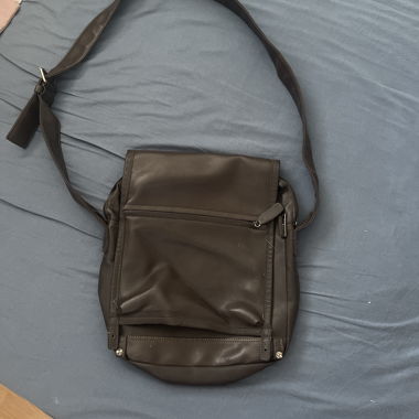 Borsa a tracolla vintage marrone in pelle genuina