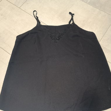 Black spaghetti-strap top