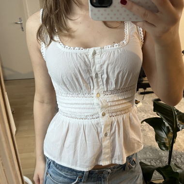 White H&M lace top