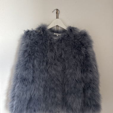 Turkey fur Jacket in bb blue