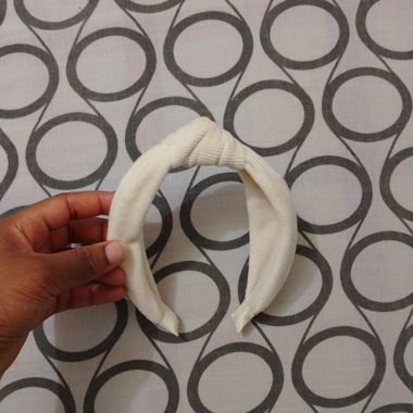fascia per capelli bianco crema in velluto