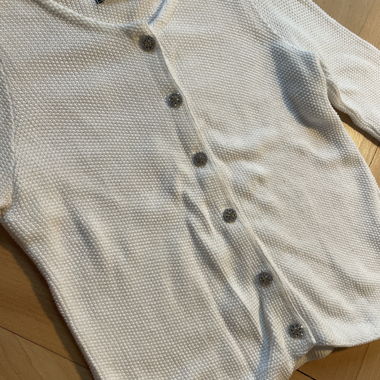 Zara white cardigan with diamond buttons