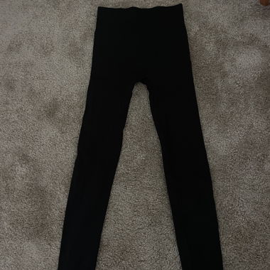 Black basic ribbed leggings