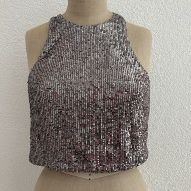 Top corto con paillettes