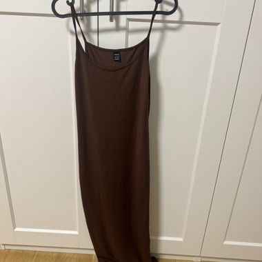 Brown Satin Slip Dress