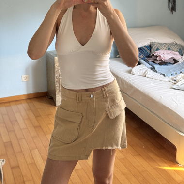 VRG GRL Rock beige mit Taschen