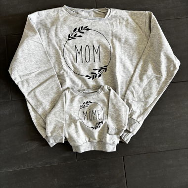 Felpa mamma e figlio grigia