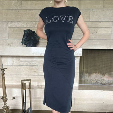 Dark blue jersey dress