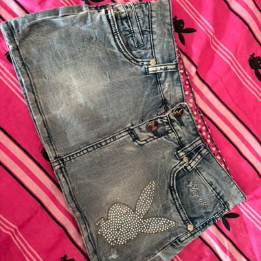 Y2K Playmate Denim Skirt (2000s)