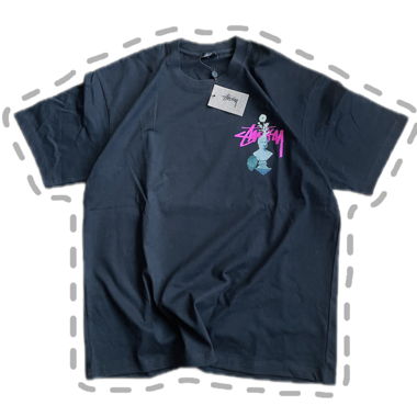 T-shirt Stüssy psychedelisch - Schwarz