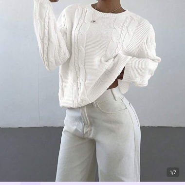 Maglione in maglia bianco