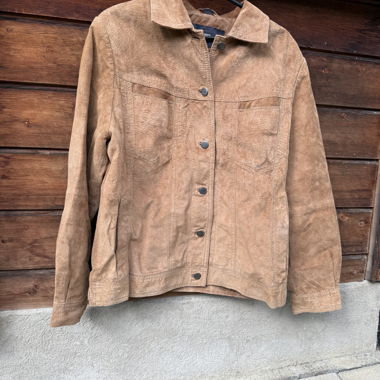 Retro Lederjacke mit Schulterpolster