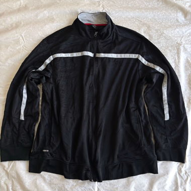 Bicolor white sleeve taped Starter zipper jacket