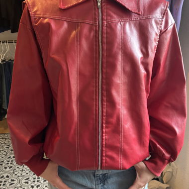 Giacca in pelle rossa