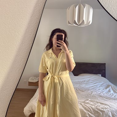 Lacoste Gelbes Hemdkleid