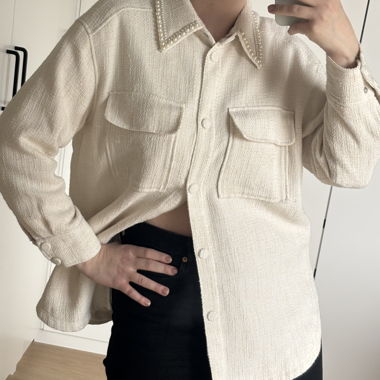 CREMEFARBIGE BLUSE H&M