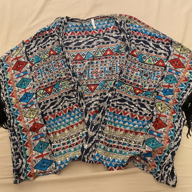 Colorful Knit Poncho Gr. M