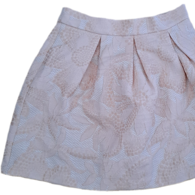 Jupe rose fleuri texturé camaïeu 