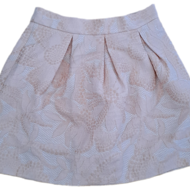 Jupe rose fleuri texturé camaïeu 