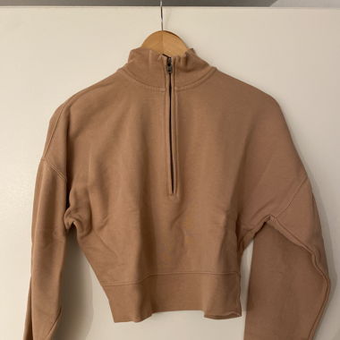 Kurz geschnittener half zip Pullover