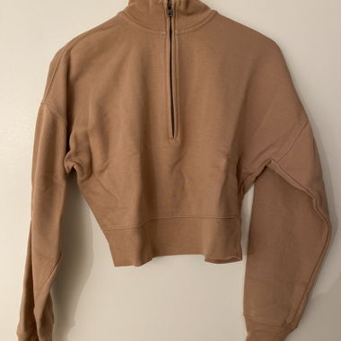 Kurz geschnittener half zip Pullover