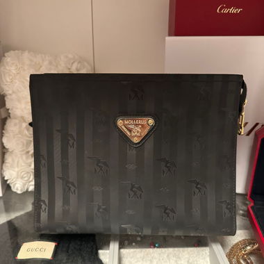 Clutch Mollerus en canvas noir