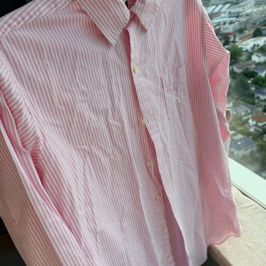 Chemise de pyjama Ralph Lauren rayée rose-blanc