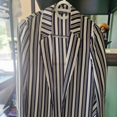 Blazer leger rayé noir et blanc Even&Odd - S 36