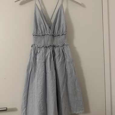 Light blue summer dress with spaghetti straps