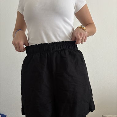 Leinen Shorts schwarz