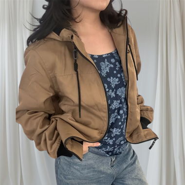 Miu miu- inspired oversize Bomber Jacket
