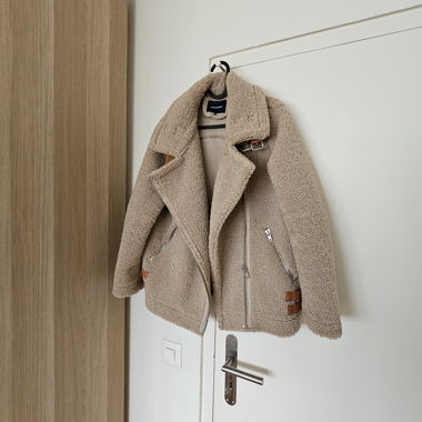 BONOBO beige shearling-style jacket