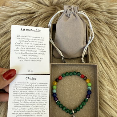 Bracelet Malachite Et Chakra