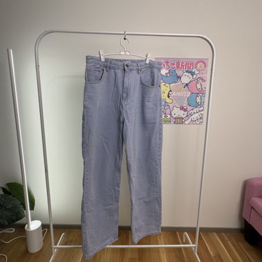 baggy jeans with purple hue