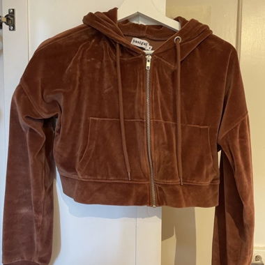 hoodie en velours brun de basigal, taille S