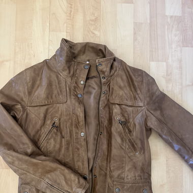 vintage leather jacket beige